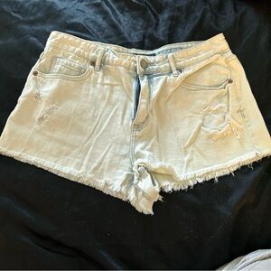 Aeropostale Light Blue Frayed Jean Shorts